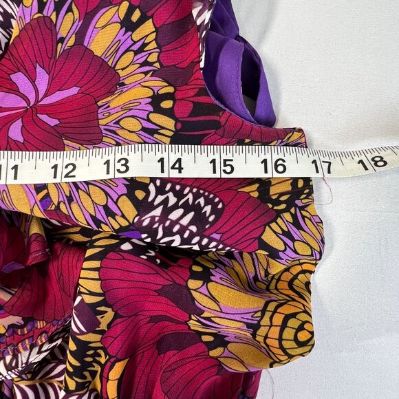 Pure Sugar XS Multicolor Boho Flowy Chiffon Floral Maxi Dress Ruffles Tie Waist - Picture 6 of 11